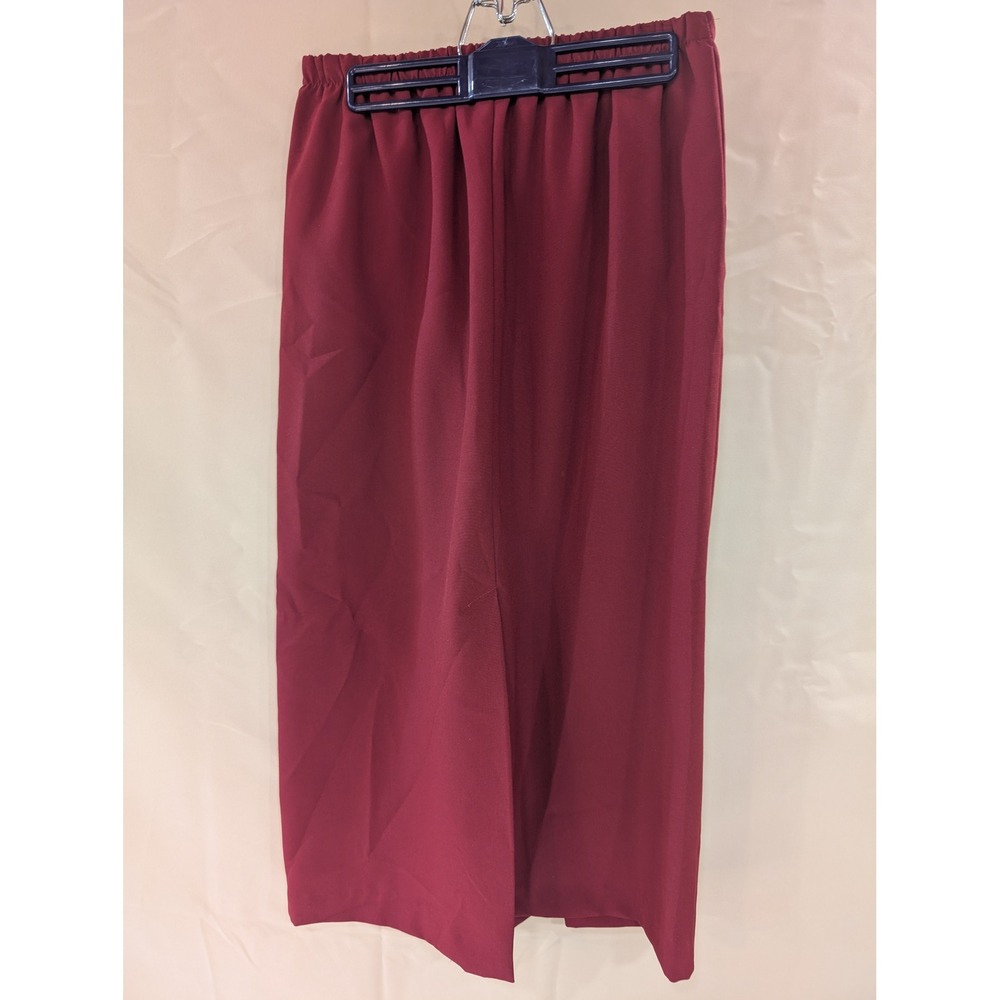 Burgundy Pant Suit Set Womens Size A6 Blazer Elastic Waist 2 Matching Skirts - Picture 6 of 15